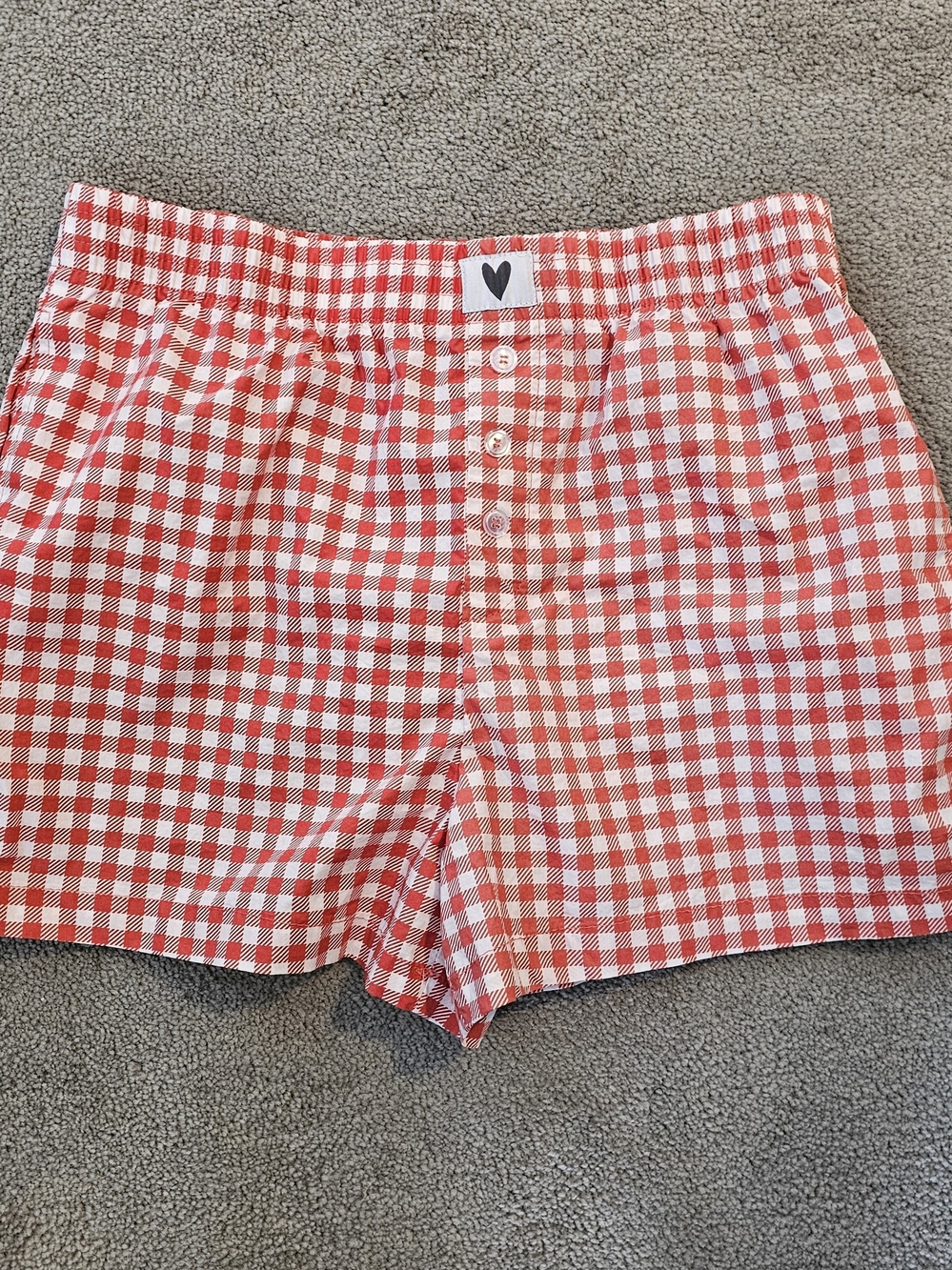 High-Waist Red Gingham Women’s Shorts